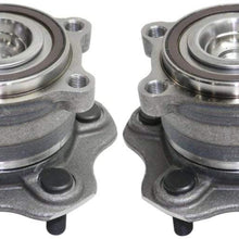 Rear Wheel Hub and Bearing Compatible with 2009-2014 Nissan Murano FWD With ABS Encoder and Studs, Set of 2, Driver and Passenger Side