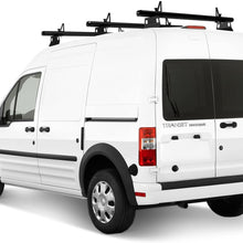 AA-Racks Model ADX32-TR Compatible Ford Transit Connect 2008-13 Aluminum 3 Bar (60") Utility Drilling Van Roof Rack System with Ladder Stopper Sandy Black