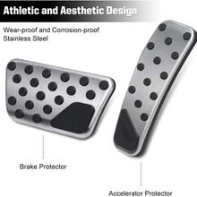 BORDAN Dodge Challenger Chrysler Accelerator Gas Pedal Brake Pedal Cover Aluminum Performance Foot Pedals Set Non-Slip Replacement Pedal Pad Fit for Dodge Challenger Chrysler 300 2009-2019