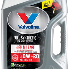 Valvoline 882889 Full Synthetic High Mileage 0W-20 Motor Oil 5QT, 3 Pack