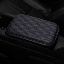 U&M Auto Armrest Console Cushion Leather Memory Foam Arm Rest Support Arm Rest Padding Protective Case Soft PU Vehicle Seat Cushions Armrest Pillow (Black-New V)