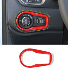 for Jeep Renegade 2015-2020 Head Light Control Switch Trim Interior Accessories, ABS Red 1PC