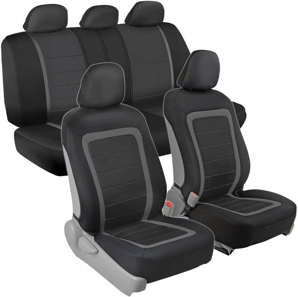Advanced Performance Car Seat Covers - Instant Install Sideless Fronts + Full Interior Set for Auto (Beige)