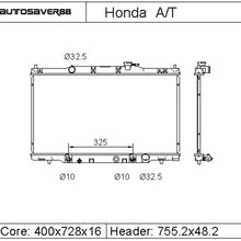 Radiator Compatible with 2002-2006 Honda CR-V EX DX LX SE, 2003-2006 Element EX DX LX 2.4L L4 ATRD1044