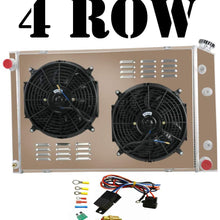 ALLOYWORKS 4 Row Core Aluminum Radiator+Fan Shroud+Relay For 1973-1991 Chevy C/K Series C10/C20/K10 Truck Pickup/GMC