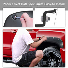 Fender Flares Kit Compatible for 2007-2013 Chevy Silverado 1500 (Only Fit 5.8 Feet Short Bed), Textured Matte Black Finish Front Rear Wheel Pocket Rivet Style