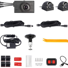 VSYSTO 3CH Dash Cam Record Camera Recording Backup DVR Front 1080P Side & Rear VGA View Blind Spot for Semi Trailer Truck Van Tractor Car Vehicle with Waterproof Lens 3"LCD Infrared Night Vision