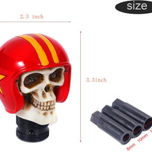 Bashineng Automatic Car Stick Shift Handle, Skull Soldier Style Gear Shifter Knob Fit Most Manual Transmissions (Red)