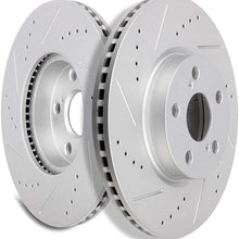 ROADFAR Drilled Slotted Front Brake Rotors fit for 2009-2010 for Pontiac Vibe,2008-2014 for Scion xD,2009-2019 for Toyota Corolla,2009-2013 for Toyota Matrix
