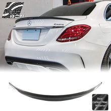 AeroBon Carbon Fiber Trunk Lip Spoiler Compatible with 2015-20 Mercedes C-Class W205 C63 C43 C450 (High-Kick Style)