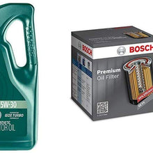 Castrol 03057 GTX MAGNATEC 5W-30 Full Synthetic Motor Oil, 5 Quart + Bosch 3330 Premium FILTECH Oil Filter