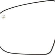Mirror Glass Compatible with 2017-2018 Nissan Pathfinder Heated with Backing Plate Driver Side