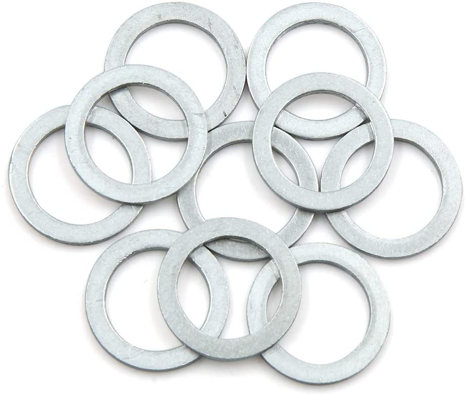 X AUTOHAUX 10pcs Universal Engine Oil Crush Washers Drain Plug Gaskets 16mm ID. 22mm OD. Aluminum Alloy for Car (16mm)