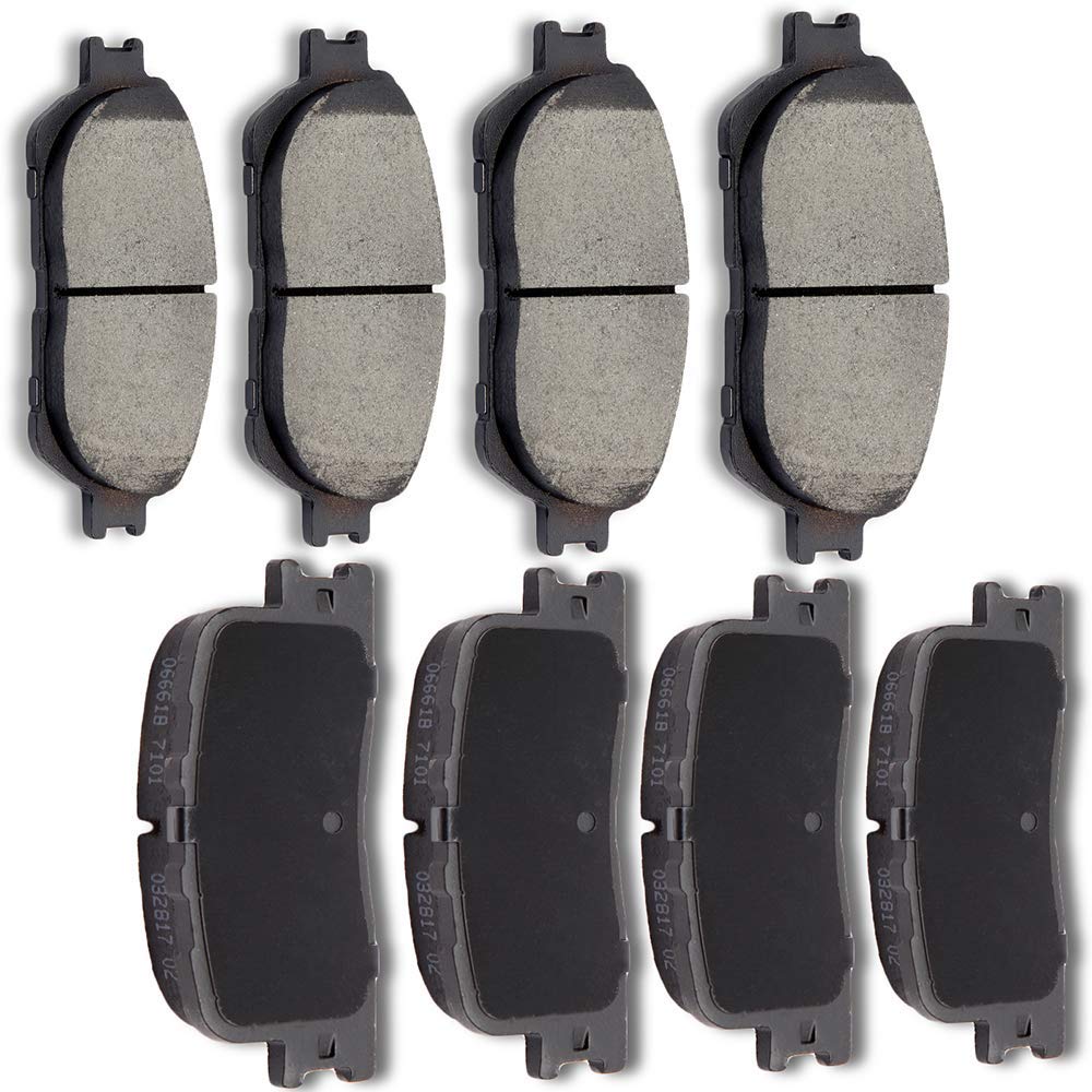 AUTOMUTO Ceramic Discs Brake Pads Kits, Front Rear 8pcs Disc Brakes Pads Set fit for 02 03 Lexus ES300, 04 06 Lexus ES330,05 06 Toyota Camry