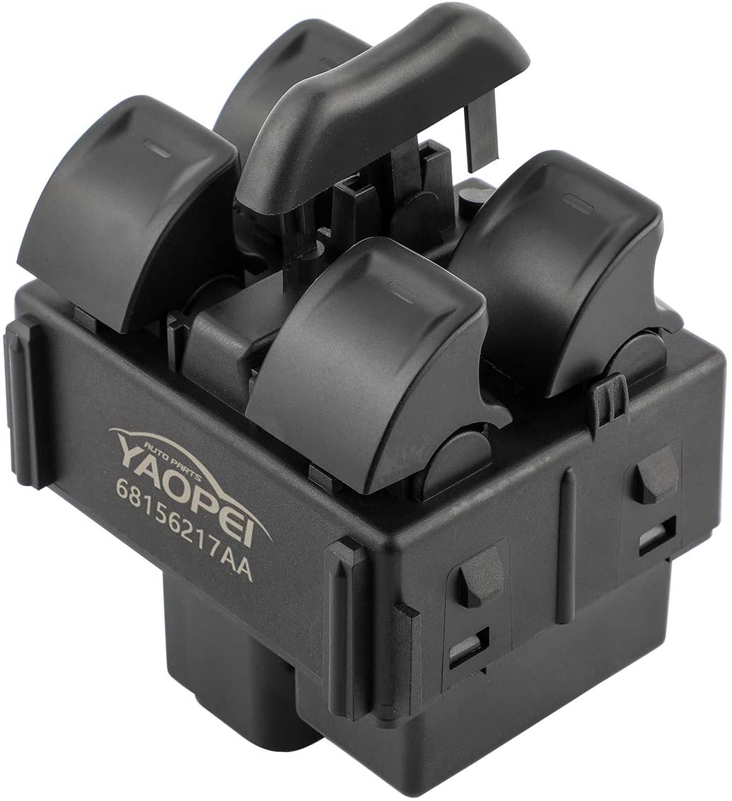 68156217AA Jeep Wrangler Master Power Window Switch Fits for 2011 2012 2013 2014 2015 2016 Jeep Wrangler 4 Door Dash Mounted-Front Left Driver Side Replace OE# 68156217AB