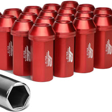 J2 Engineering LN-T7-005-125-BK 20Pcs M12 x 1.25 7075-T6 Aluminum 50mm Close-End Lug Nut w/Socket Adapter (Black)