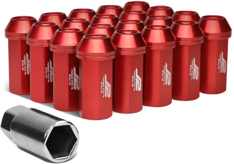 J2 Engineering LN-T7-005-125-BK 20Pcs M12 x 1.25 7075-T6 Aluminum 50mm Close-End Lug Nut w/Socket Adapter (Black)