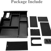 JAUTO Center Console Organizer Tray for 2014-2019 2020 Toyota Tundra, Insert ABS Armrest Storage Box Tundra Accessories - Full Tray (Black)