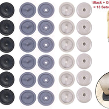 Y-Axis Seat Belt Button Buckle Clip Stop - Universal Fit Stopper Kit (Black + Beige + Grey, 18 Sets)
