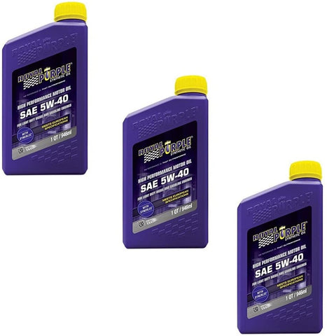 Royal Purple API Licensed Enhanced Additive Technology Synthetic Motor Oil 5W-40 - Fuel Efficiency - 1 qt (Pack of 3)