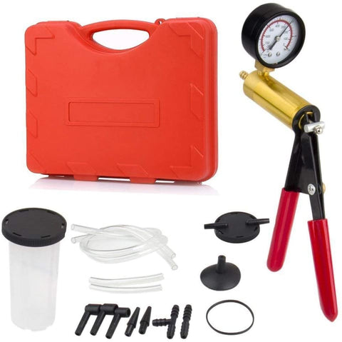 Podoy Brake Bleeder Kit Vacuum Pump Handheld 2 in 1 Test Set Tuner kit for Automotive Tuner Tools Adapters Case