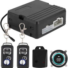 Senyar 12V Car Ignition Switch Engine Push Start Button Car Vibration Alarm System Ignition Push&Remote Control Kit Universa