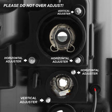 For 2011-2016 Ford F250 F350 F450 F550 Superduty LED Tube Black Projector Headlights Driver+Passenger Pair