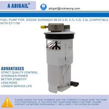 Electric Fuel Pump E7117M for Dodge Durango 1998 1999 2000 2001 2002 2003 3.9L 4.7L 5.2L 5.9L