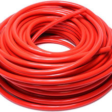 HPS HTHH-038-REDx25 3/8" ID Red high temp reinforced silicone heater hose 25 feet roll, Max Working Pressure 80 psi, Max Temperature Rating: 350F, Bend Radius: 1-1/2"