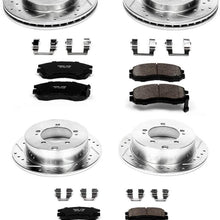 Power Stop K683 Front & Rear Brake Kit with Drilled/Slotted Brake Rotors and Z23 Evolution Ceramic Brake Pads