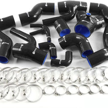 Silicone Turbo Boost Hose Piping Kit Clamps For Audi S4 RS4 A6 B5 C5 2.7L Bi-Turbo 1997 1998 1999 2000 2001 Black