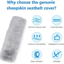 ONINAA Soft Genuine Sheepskin Wool Auto Seat Belt Cover Seatbelt Shoulder Pad for a More Comfortable Driving, Compatible with All Cars