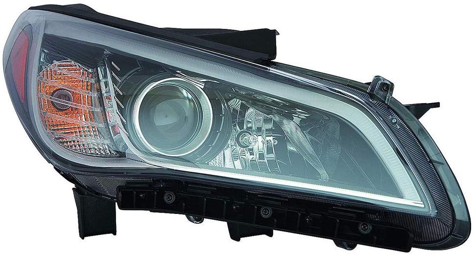 CarLights360: Fits 2015 2016 2017 HYUNDAI SONATA Head Light Assembly Passenger Side w/Bulbs (Black Housing) - (DOT Certified) Replacement for HY2503183