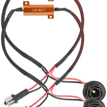 Qiilu 1 Pair 1156P 50W8RJ Load Resistor Connector,Aluminum Alloy Single Wire LED Resistors for Turn Signal Bulb