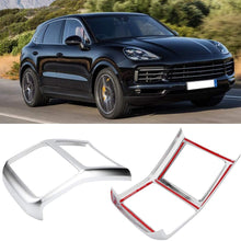 Hlyjoon Car Interior ABS Chrome Rear Row Air Conditioning Vent Frame Cover Trim Car Vent Frame Trim Chrome Frame Trim Fits for Auto Cayenne 2018 2019