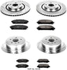 Power Stop K4129 Front & Rear Brake Kit with Drilled/Slotted Brake Rotors and Z23 Evolution Ceramic Brake Pads