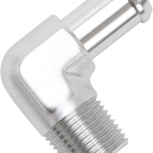Edelbrock 8179 Heater Hose Fitting 90 Degree 1/2 in. NPT And 5/8 in. Barb Clear Anodized Heater Hose Fitting