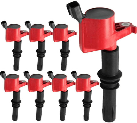 High Performance Ignition Coil 8 Pack For Ford F150 Mercury Lincoln V8 V10 4.6L 5.4L 6.8L Compatible with DG511 C1541 FD508 (Red)