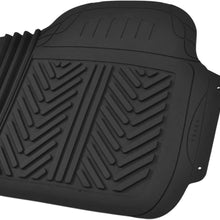 FlexTough Baseline, Heavy Duty Rubber Floor Mats 3pc Front & Rear for Car SUV Truck Van, 100% Odorless BPA-Free & All Weather Protection