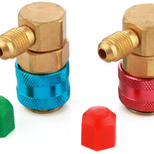 Flexzion Car AC R134a Quick Connectors System Port Adapters Couplers Low High Set Conversion Kit for HVAC Auto Air Conditioning with Manifold Hose Gauge