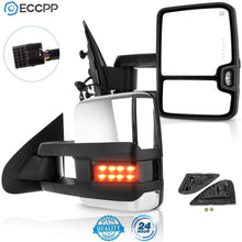 ECCPP Towing Mirrors Power Heated LED Signal Chrome Cover Replacement fit for 14-17 for Chevy Silverado GMC Sierra