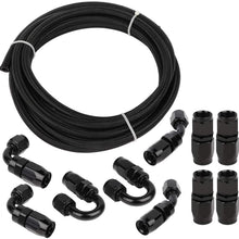ANPART AN6 16.4Ft Braided Fuel Line Hose Nylon braided fuel gas pipe hose and AN6 10 pcs Swivel Hose End Fittings