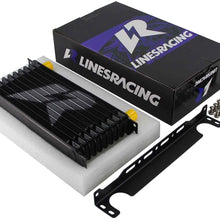 Aluminum AN10 Trust Engine Oil cooler + Mounting Bracket Kit (15Row, Black)