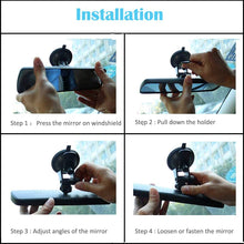 Heart Horse Anti Glare Rear View Mirror, Suction Cup Universal Rearview Mirror for Car Truck, Adjustable Interior Windshield Blue Mirror Reduce Blind Spot (Anti-Glare, 9.65'')