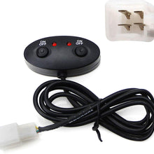 iJDMTOY (1) Oval Shape 12V Push Button Dual Switch With Red LED Indicator Lights For Fog Lights, DRL, LED Light Bar etc.