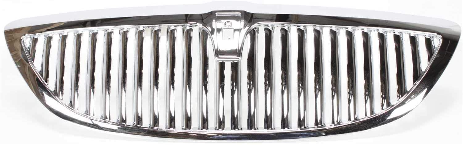 Grille Assembly Compatible with 2003-2011 Lincoln Town Car Chrome Shell and Insert Plastic