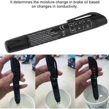 Brake Fluid Tester, Car Auto Brake Oil Fluid Liquid Tester Pen LED Indicator Diagnostic Tool for DOT3/4/5.1, Black
