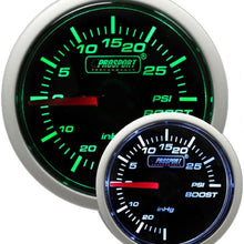 Boost Gauge- Mechanical Green/white Performance Series 52mm (2 1/16")