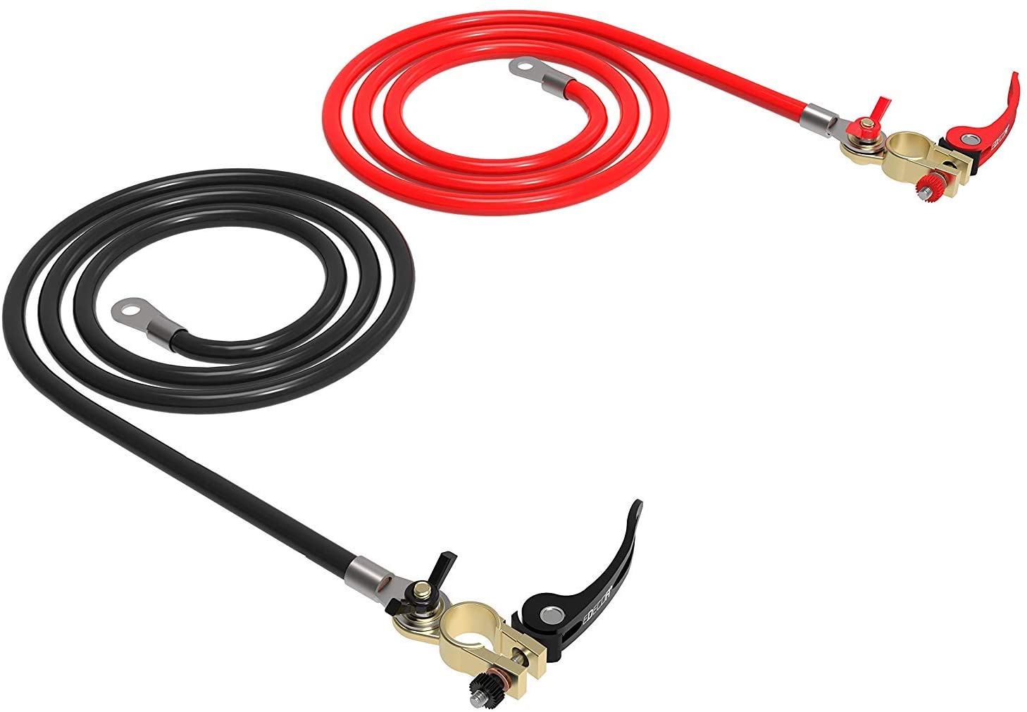 EDECOA 3 AWG 1.5 Meter Pure Copper Battery Cables Inverter Cables For Car, Power Inverter, RV, Boat