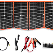 XINPUGUANG 80W 12V Foldable Solar Panel Kit Portable Solar Charger USB DC Output for RV/Camping/Portable Power Station/Cell Phone/car Battery/Power Bank…